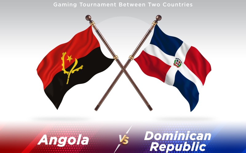 Angola kontra Dominikai Köztársaság két ország zászlói - illusztráció