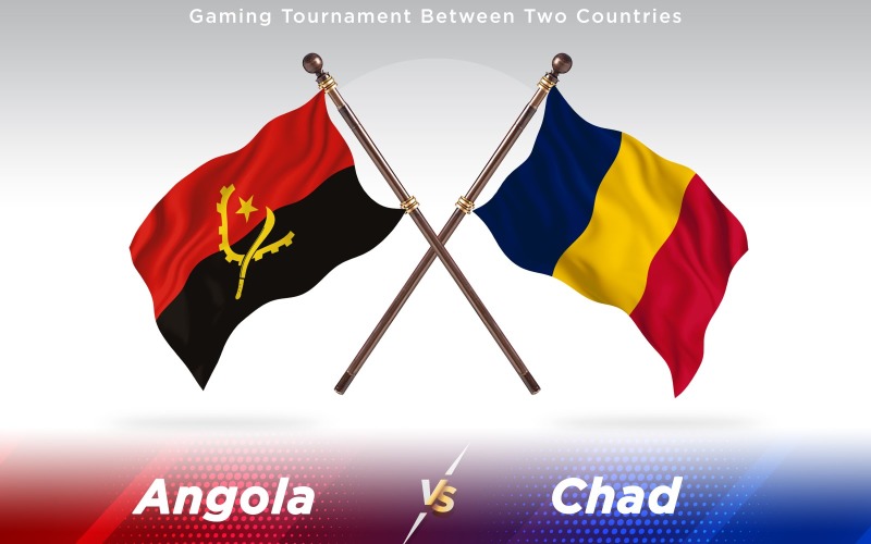 Angola versus banderas de dos países de Chad - ilustración