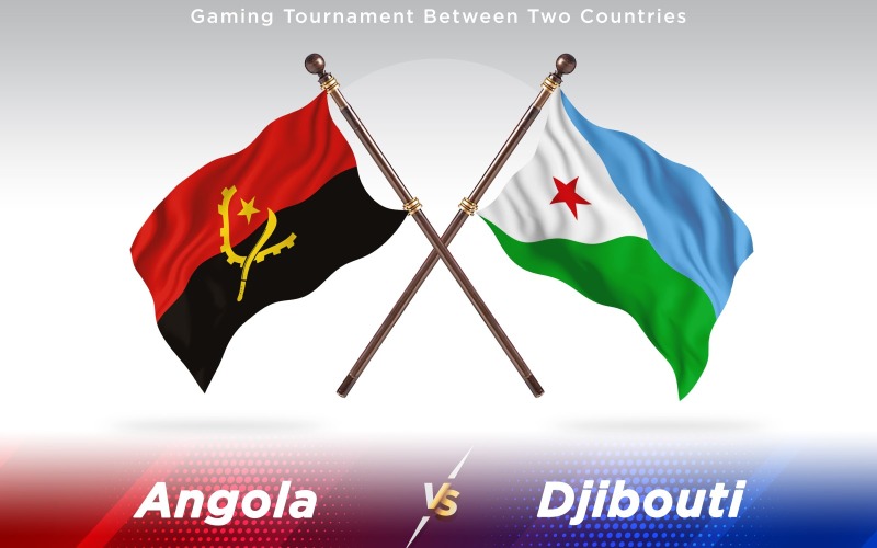 Angola versus banderas de dos países de Djibouti - Ilustración