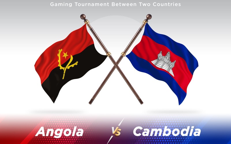 Download Иллюстрация "Angola versus Cambodia Two Countries Flags - Illustration" / Angola versus Cambodia Two Countries Flags - Illustration - Иллюстрация на тему графика national,patriotic,europe,asia,republic,map,flag,country,cartography,geography,nation,illustration,graphic,vector,state,world,isolated,symbol,border,icon