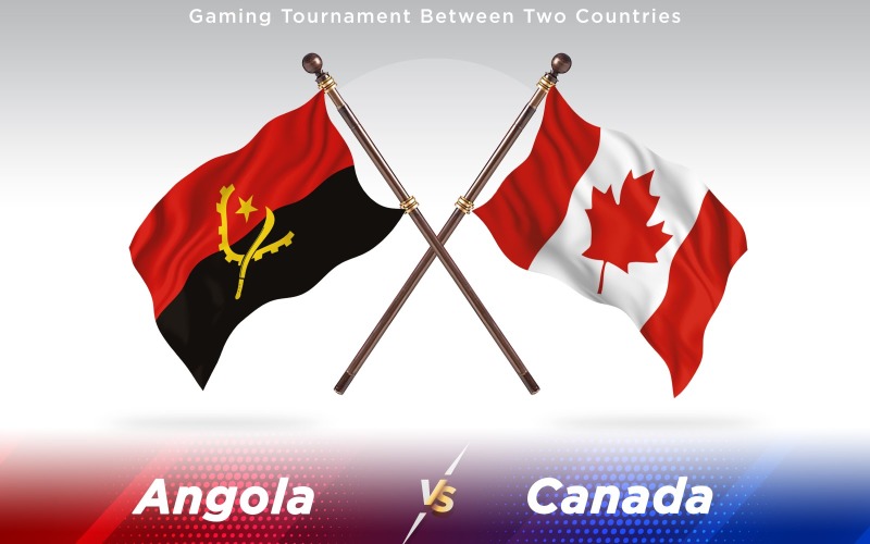 Angola versus Canada Two Countries Flags - Illustration