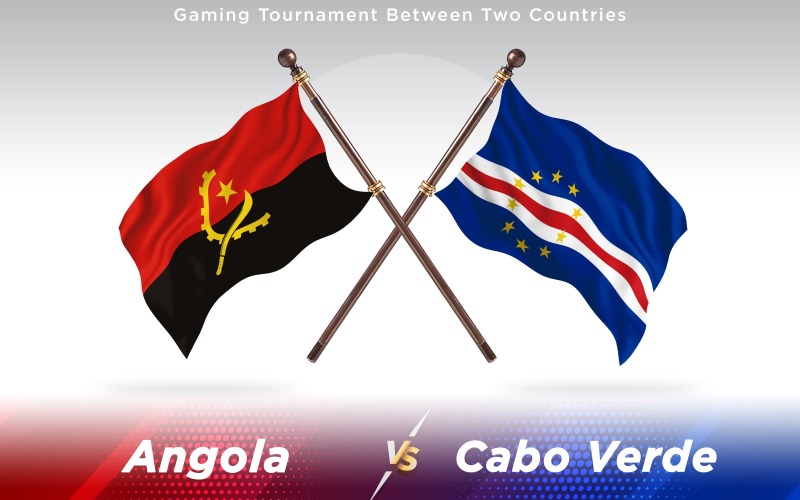 Bandeiras de Dois Países Angola versus Cabo Verde - Ilustração