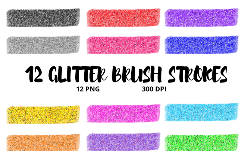 Download Иллюстрация "12 Glitter Coloured Brush Strokes Clipart Set - Illustration" / 12 Glitter Coloured Brush Strokes Clipart Set - Illustration - Иллюстрация на тему графика brush strokes,clipart,ccoloured,glitter,png,illustrations,set,colourful,red,yellow,blue,green,designs,social media designs,stickers