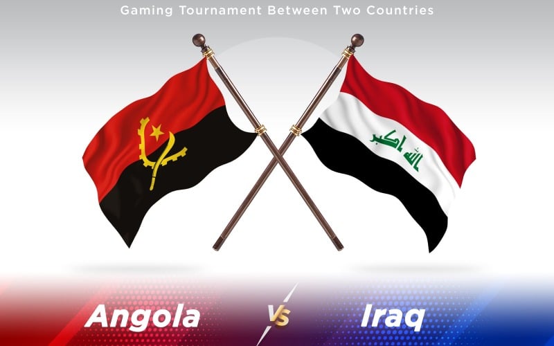 Angola Contro Iraq Due Bandiere Di Paesi - Illustrazione