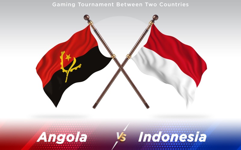 Angola gegen Indonesien Zwei Länder Flaggen - Illustration