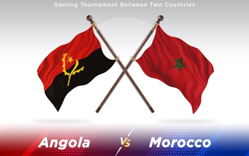Angola gegen Marokko Zwei Länder Flaggen - Illustration