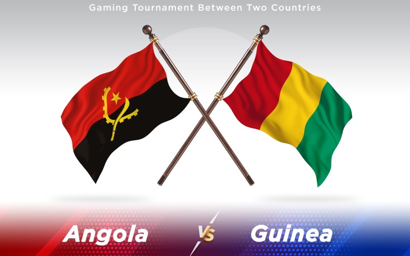 Angola kontra két ország Guinea zászlók - illusztráció