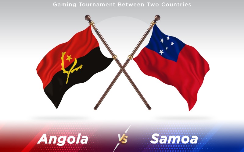 Ангола против флагов двух стран Самоа - Иллюстрация