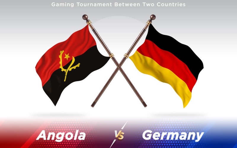 Angola versus banderas de dos países de Alemania - ilustración