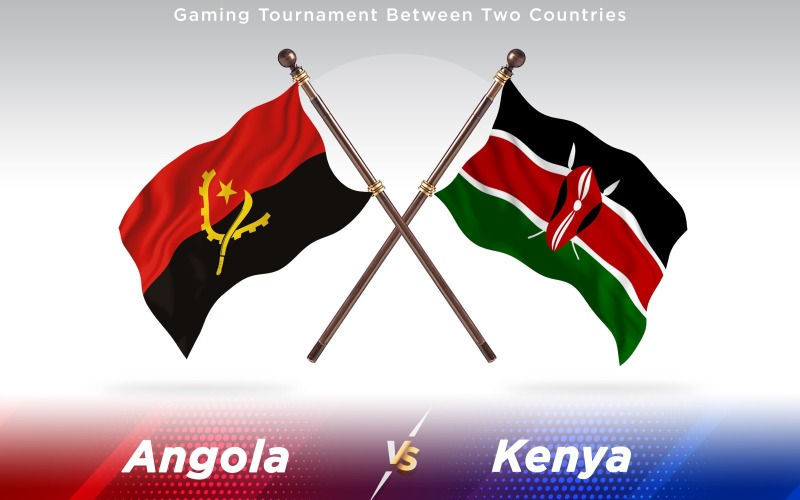 Angola versus banderas de dos países de Kenia - ilustración