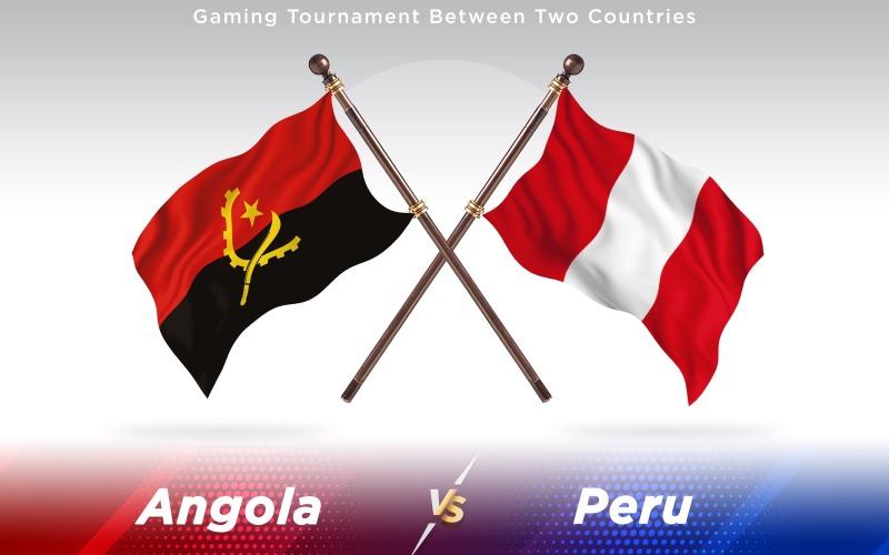 Angola versus banderas de dos países de Perú - ilustración