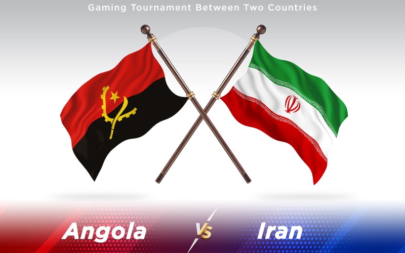 Angola versus Iran Twee landenvlaggen - illustratie