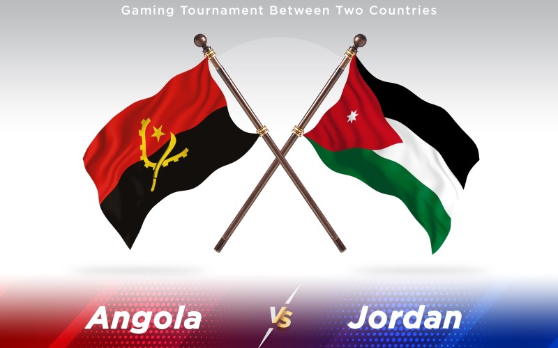 Angola versus Jordânia Bandeiras de Dois Países - Ilustração