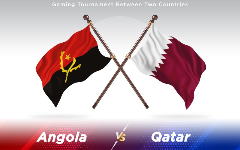 Angola versus Qatar Two Countries Flags - Illustration