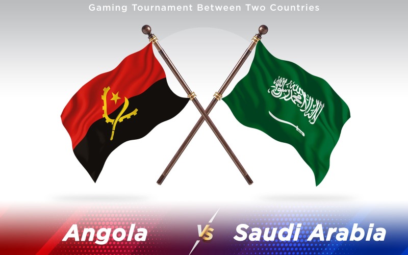 Angola versus Saoedi-Arabië Twee landen vlaggen - illustratie