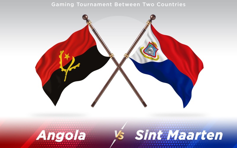 Angola Contro Sint Maarten Due Bandiere Di Paesi - Illustrazione