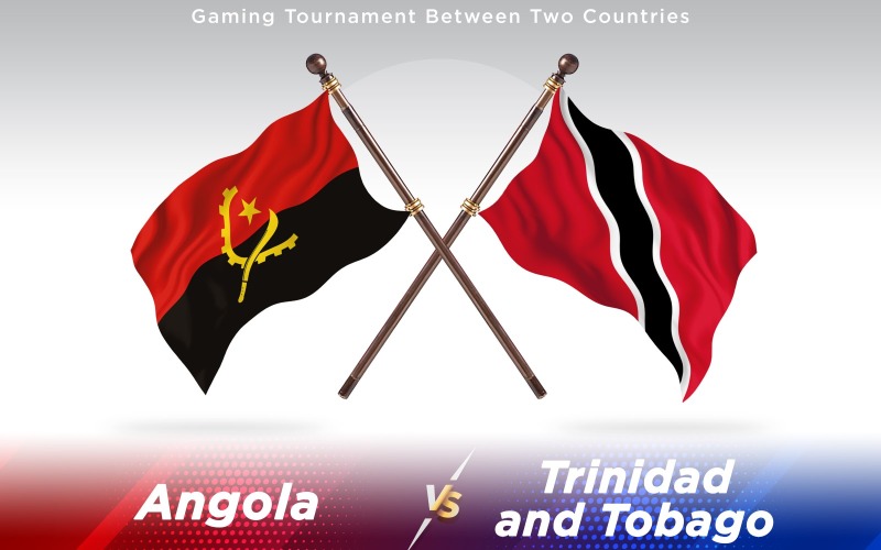 Angola gegen Trinidad und Tobago Zwei Länder Flaggen - Illustration
