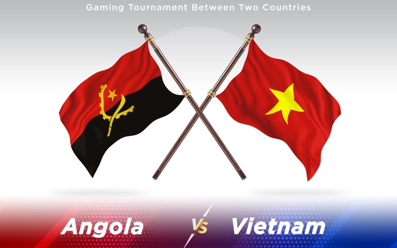 Angola kontra Vietnam két ország zászlói - illusztráció