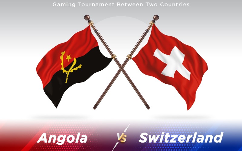 Angola ve İsviçre İki Ülkenin Bayrakları - İllüstrasyon