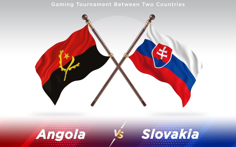 Angola ve Slovakya İki Ülkenin Bayrakları - İllüstrasyon
