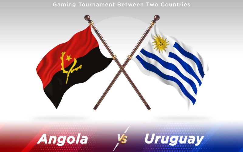 Angola versus banderas de dos países de Uruguay - ilustración