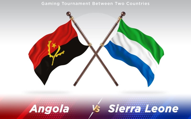 Angola versus Sierra Leone Two Countries Flags - Illustration