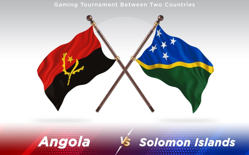 Angola versus Solomon Islands Two Countries Flags - Illustration