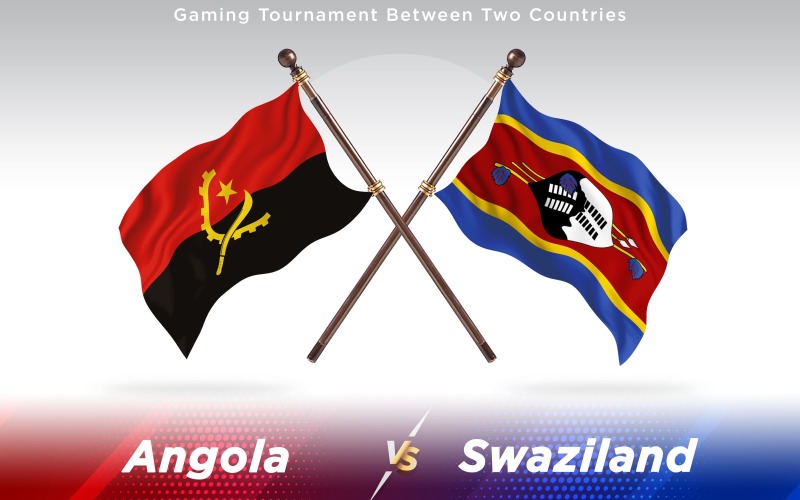 Angola versus Svazijsko Vlajky dvou zemí - ilustrace