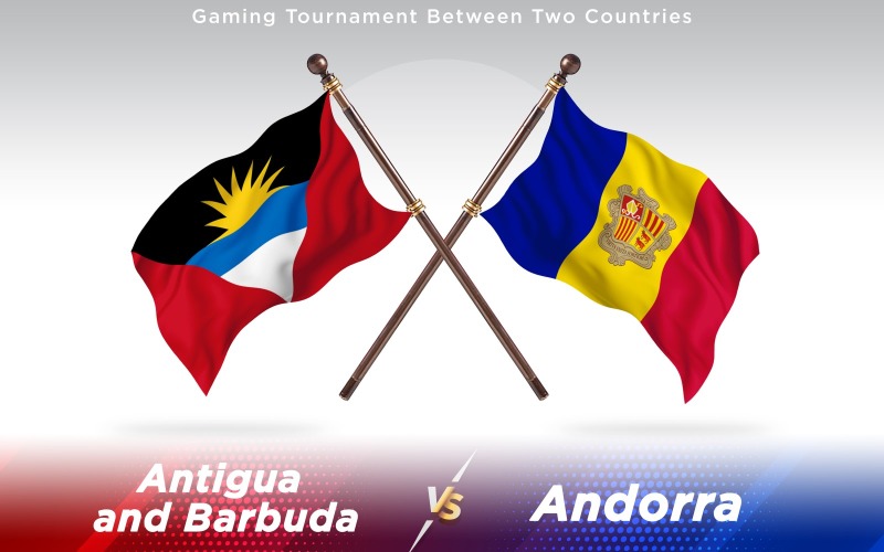 Antigua kontra Andorra två länder flaggor - Illustration