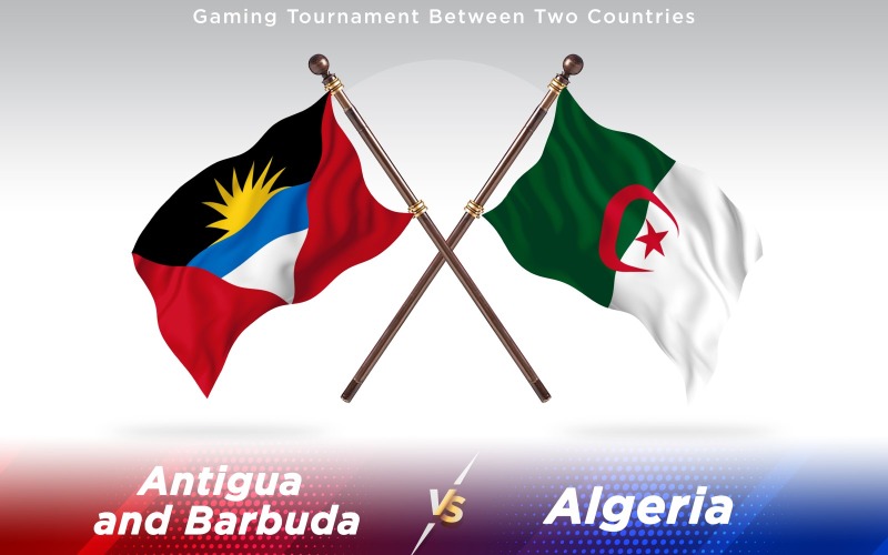 Antigua versus Algerije Twee landenvlaggen - illustratie