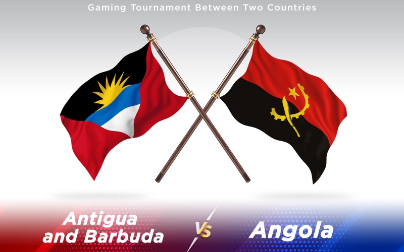 Drapeaux d'Antigua contre l'Angola deux pays - Illustration