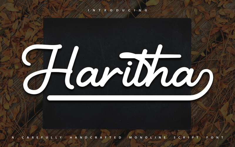 Haritha | Handgefertigte kursive Monoline-Schriftart