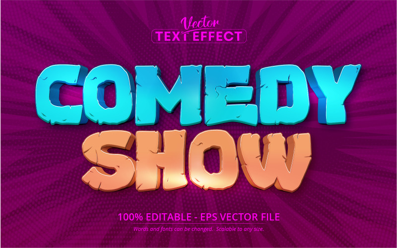 Karikatür Stili Düzenlenebilir Metin Efekti - Vektör Görüntü