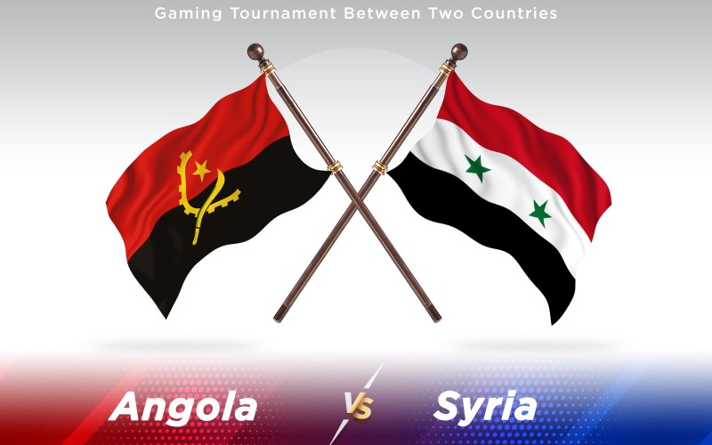 L'Angola contre la Syrie deux drapeaux de pays - Illustration