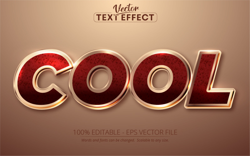 Shiny Rose Gold Style Text Effect - Vector Image