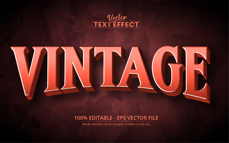 Vintage Style Editable Text Effect - Vector Image