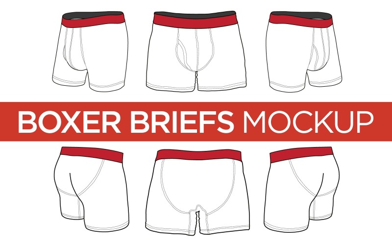 Boxershort - Vectorsjabloon productmodel mock