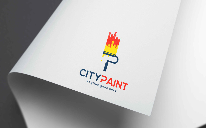 Download Шаблон логотипа "Colorful city paint logo template" / Colorful city paint logo template - Шаблон логотипа на тему графика paint,city paint,city,creative,home paint,color,red yellow,decoration,web,app,modern