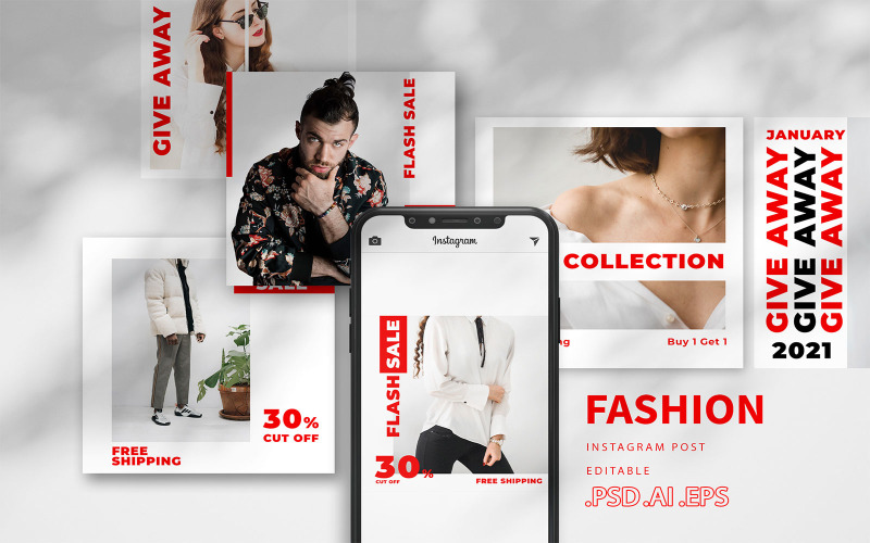 Download Шаблон для соцсетей "Fashion vol.02 - Instagram Post TY Social Media Template" / Fashion vol.02 - Instagram Post TY Social Media Template - Шаблон для соцсетей на тему графика instagram,post,feed,story,social,promotion,business,services,product,pack,company,sale,invitation,branding,apparel