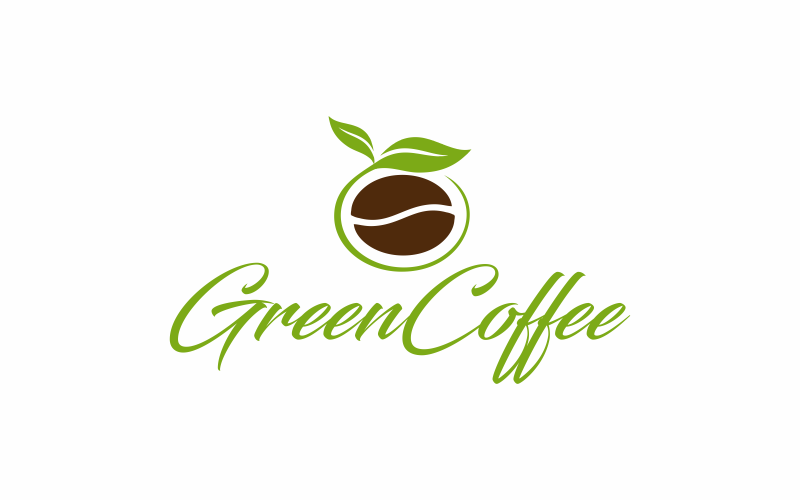 Download Шаблон логотипа "Green Coffee Logo Template" / Green Coffee Logo Template - Шаблон логотипа на тему графика coffee,green,background,bean,fresh,white,beverage,organic,caffeine,grain,drink,aroma,food,flavor,roast,roasting,morning,close,color,group