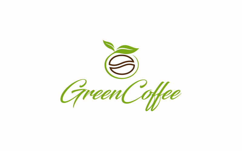 Download Шаблон логотипа "Green Coffee Logo Template" / Green Coffee Logo Template - Шаблон логотипа на тему графика coffee,green,background,bean,fresh,white,beverage,organic,caffeine,grain,drink,aroma,food,flavor,roast,roasting,morning,close,color,group