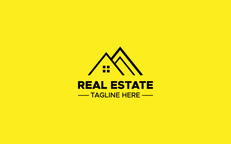 Immobilien gelbe Logo-Vorlage