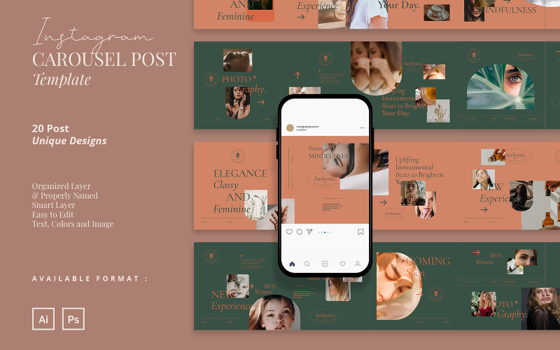 Download Шаблон для соцсетей "Luxury Instagram Carousel Post Template for Social Media" / Luxury Instagram Carousel Post Template for Social Media - Шаблон для соцсетей на тему графика luxury,elegant,simple,minimalist,carousel post,template for instagram,feminine,catalogue,gallery,beauty,photography,fashion,creator,blogger,vlogger,aspirator,advertisement,campaign,promotion,