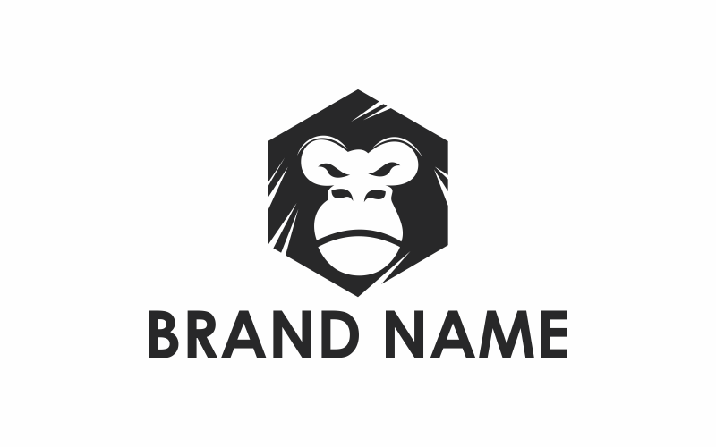 Modelo de logotipo Gorilla Hexagonp