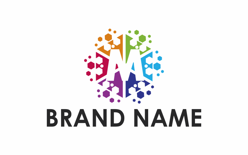 Download Шаблон логотипа "Hexagon Letter M Logo Template" / Hexagon Letter M Logo Template - Шаблон логотипа на тему графика letter,business,logo,modern,icon,hexagon,shape,corporate,font,illustration,alphabet,concept,creative,flat,initial,trend,colorful,color,letter m