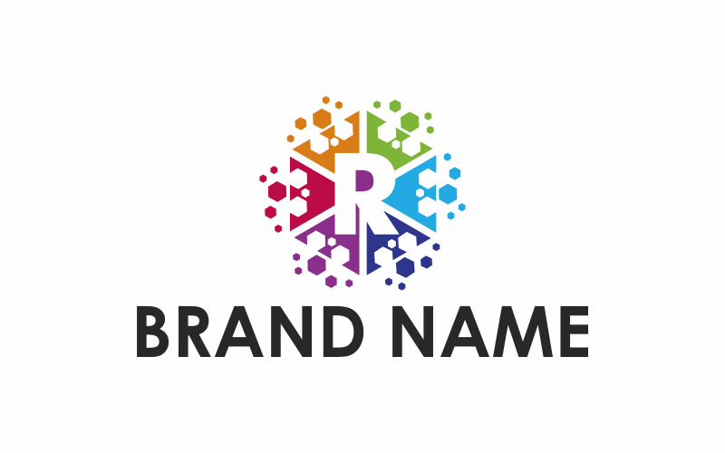Download Шаблон логотипа "Hexagon Letter R Logo Template" / Hexagon Letter R Logo Template - Шаблон логотипа на тему графика letter,business,logo,modern,icon,hexagon,shape,corporate,font,illustration,alphabet,concept,creative,flat,initial,trend,colorful,color,letter r
