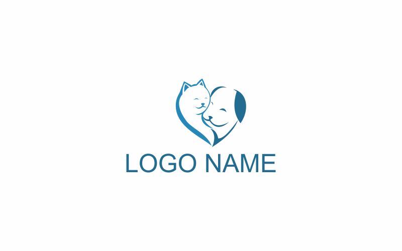 Download Шаблон логотипа "Love Dogs and Cats Logo Template" / Love Dogs and Cats Logo Template - Шаблон логотипа на тему графика dog,cat,animal,cute,pet,lovely,domestic,love,canine,young,happy,pets,purebred,two,gray,small,close,little,sweet,couple