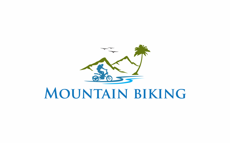 Download Шаблон логотипа "Mountain Biking Logo Template" / Mountain Biking Logo Template - Шаблон логотипа на тему графика bicycle,bike,mountain,sport,adventure,biking,extreme,outdoor,speed,rider,activity,race,trail,people,equipment,track,healthy,leisure,competition,sunset