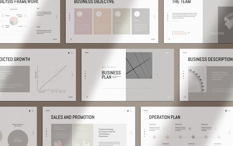 平面|商业计划书PowerPoint模板