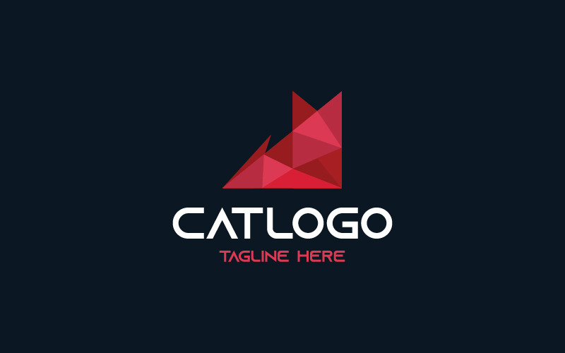 Röd kattlogomall Du kan använda den här logotypen för många typer av företag eller personligt bruk